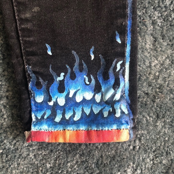 Size 00 Custom Painted Old Navy Jeans - Picture 5 of 14